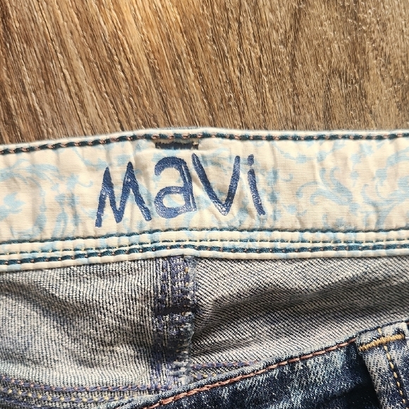 Mavi Lindy Straight Jeans Women's Low Rise Distressed Embroidered Size 32 - Picture 3 of 8